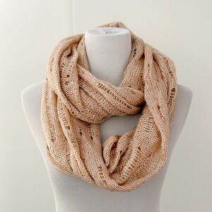Light Pink Sequin Knit Infinity Scarf
